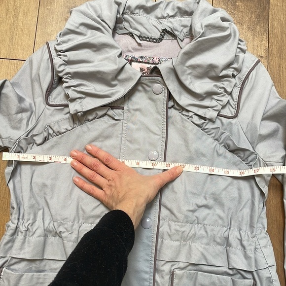 Juicy Couture Womens Drawstring Jacket Coat utility SMALL Lavender Gray Zipper - Picture 11 of 15
